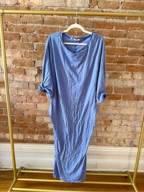 Free People One-Shoulder Dress in Periwinkle Blue